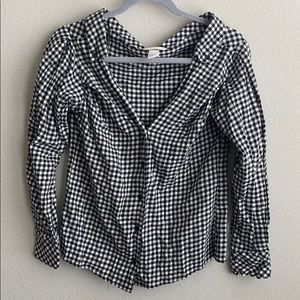 H&M Plaid Gingham Button Up Sz 6/Sm